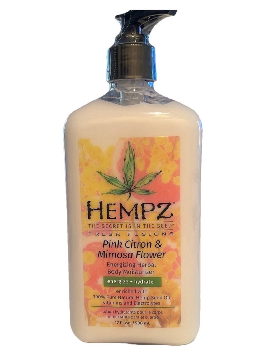 HEMPZ Pink Citron & Mimosa Flower herbal Moisturizer Body Lotion w/ Pump 17 oz